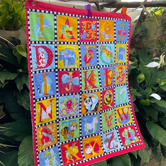 Colorful Children’s Alphabet Animal Blanket - Picture 1 of 5